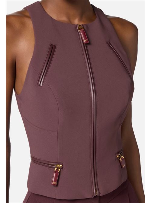 TOP WITH ZIP DETAILS ELISABETTA FRANCHI | TO03756E2EA4 Merlot
